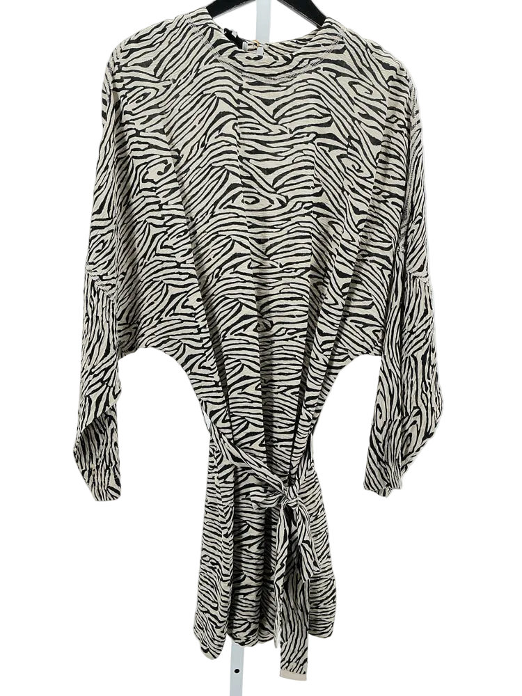 Nanushka Size S Tan & Black Hierro Dress