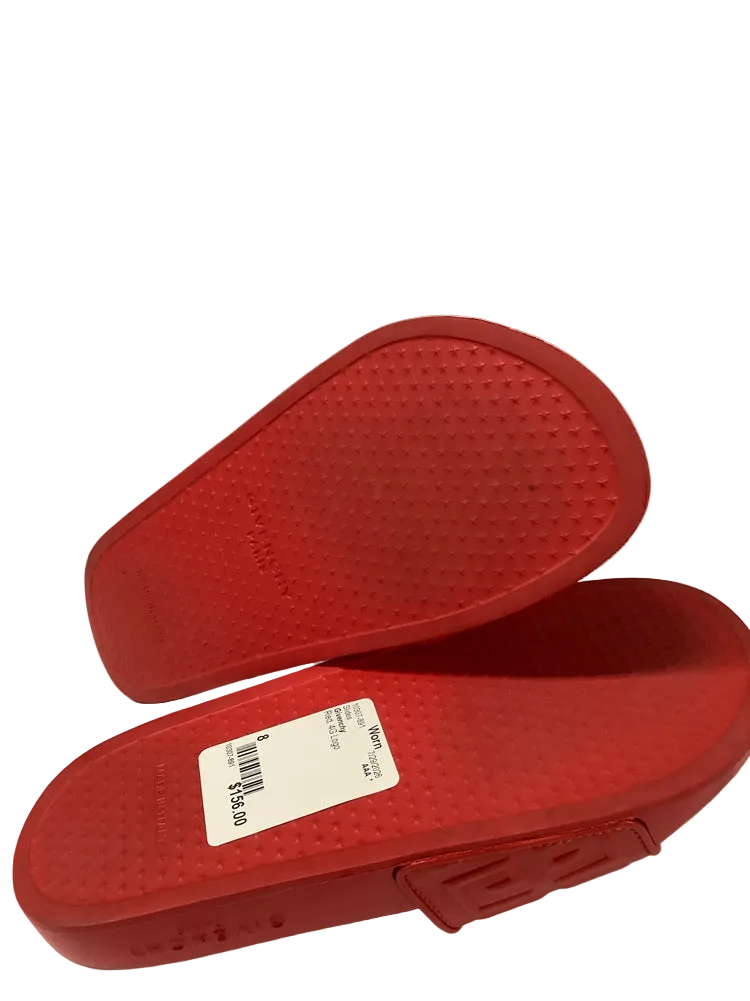 Givenchy Shoe Size 8 Red 4G Logo Slides