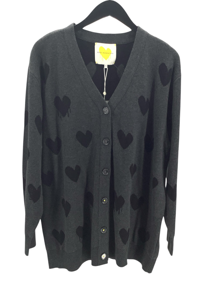 Kerri Rosenthal Size XXL Gray & Black Cardigan