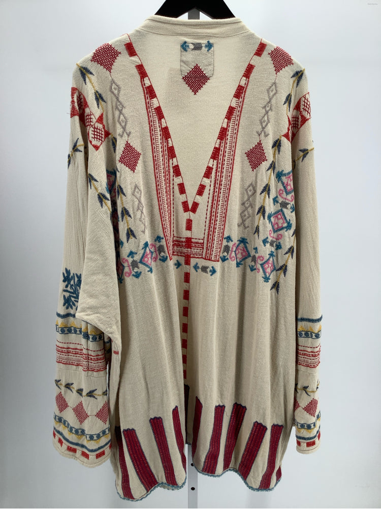 Johnny Was Size XL Cream multi Cardigan