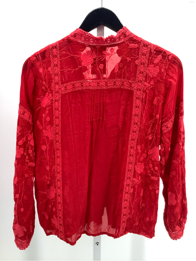 Johnny Was Size XS Red Branch Arwen Shirt