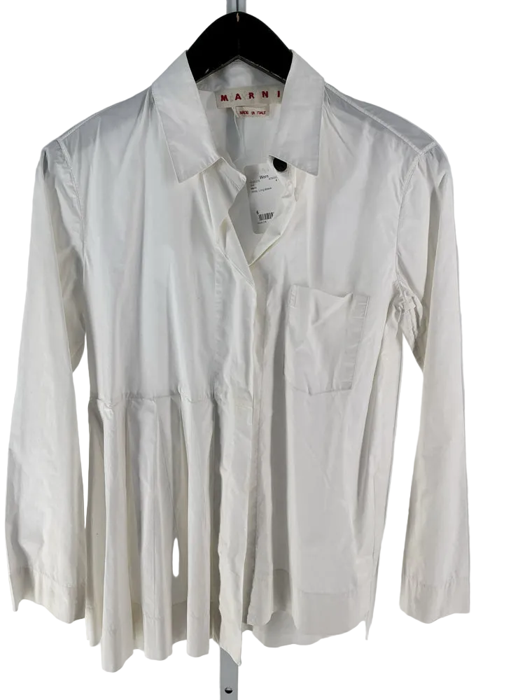 Marni Size 6 White Shirt