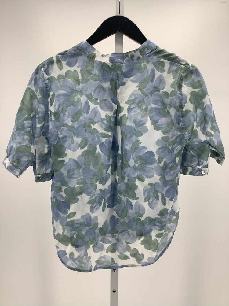 Cloth & Stone Size XS Blue Multi Half-Placket Shirt