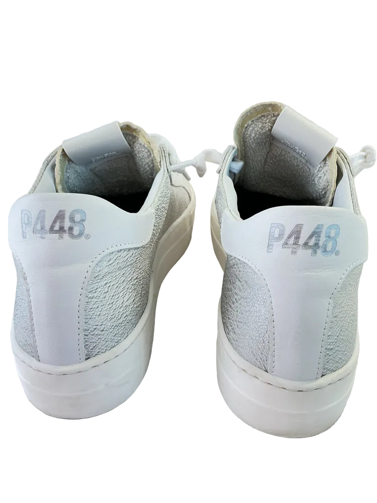 P448 Shoe Size 9 Silver & White Sneakers