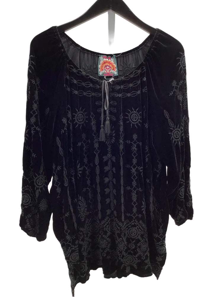 Johnny Was Size XL Black Althea Shirt