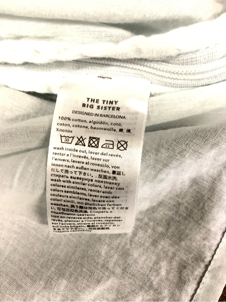 The Tiny Big Sister Size S Baby Blue Shirt