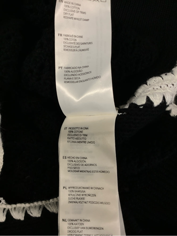 Varley Size S Black & White Delaney Sweater