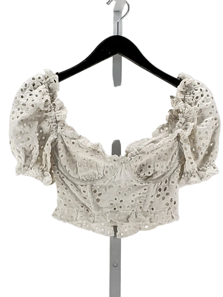 For Love & Lemons Size XXS White Shirt