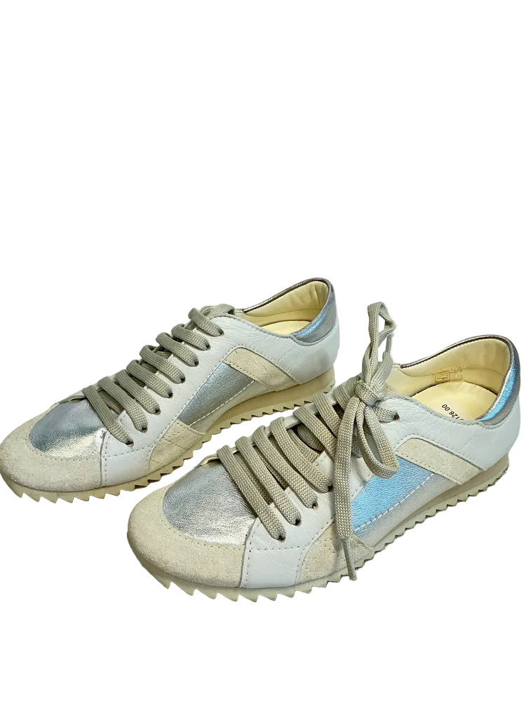 pedro garcia Shoe Size 5.5 Silver & White Carolina Sneakers
