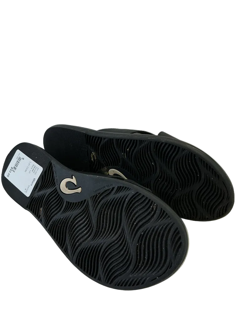 OluKai Shoe Size 8 Black La'i Sandals