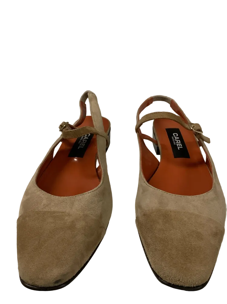 carel paris Shoe Size 8 Tan Oceano Slingbacks