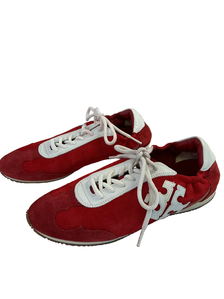 Tory Burch Shoe Size 8 Red & White Sneakers