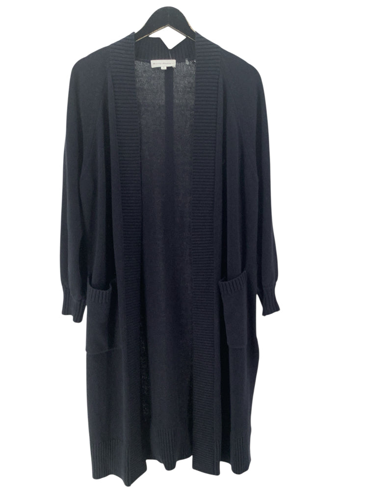 White + Warren Size M Navy Cardigan