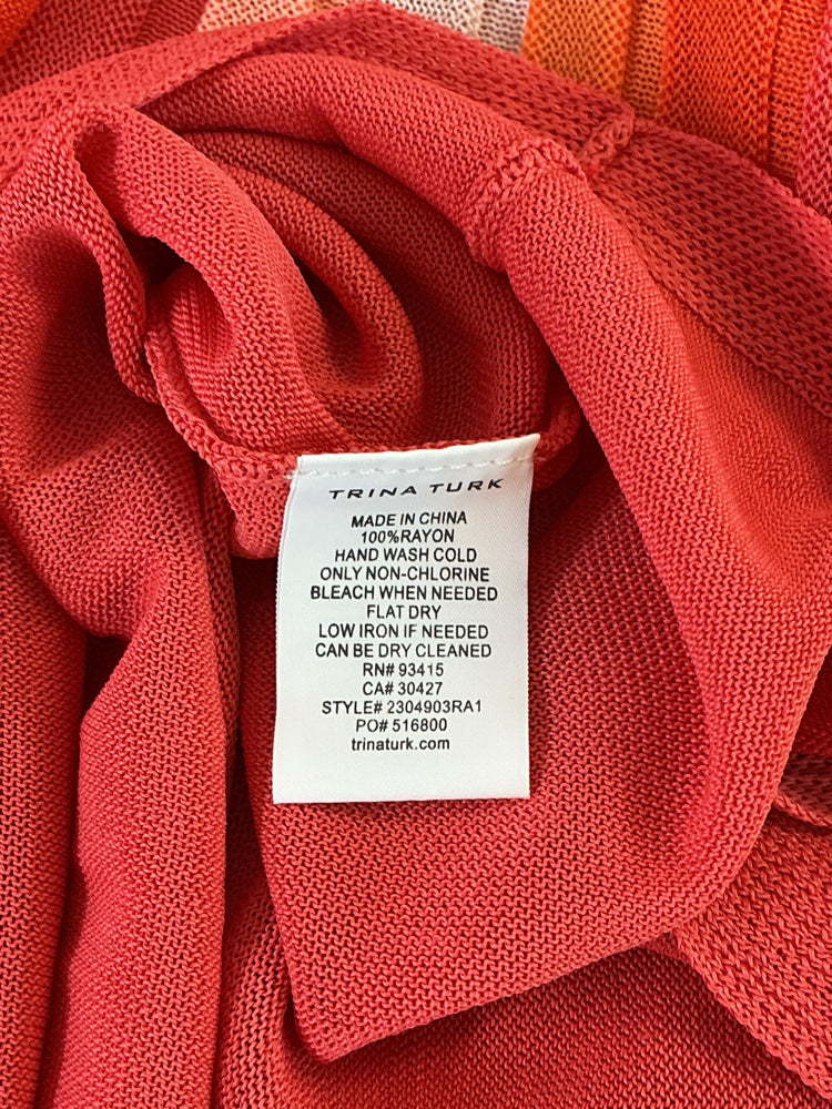 Trina Turk Size L Orange Multi Skirt