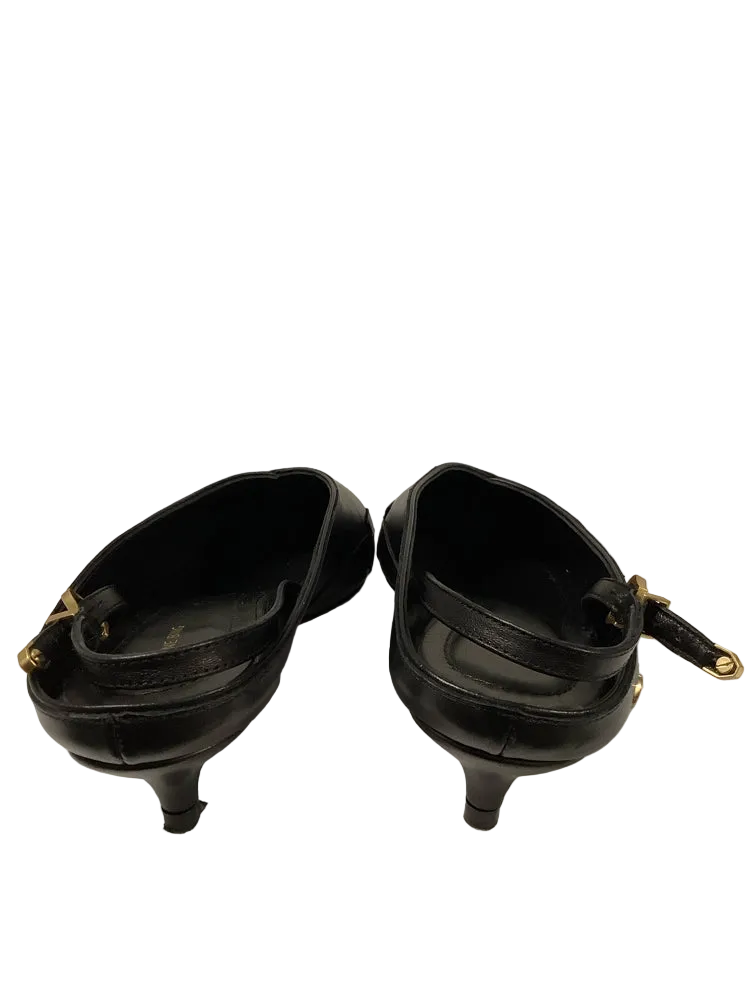 Anine Bing Shoe Size 7 Black Rae Slingbacks
