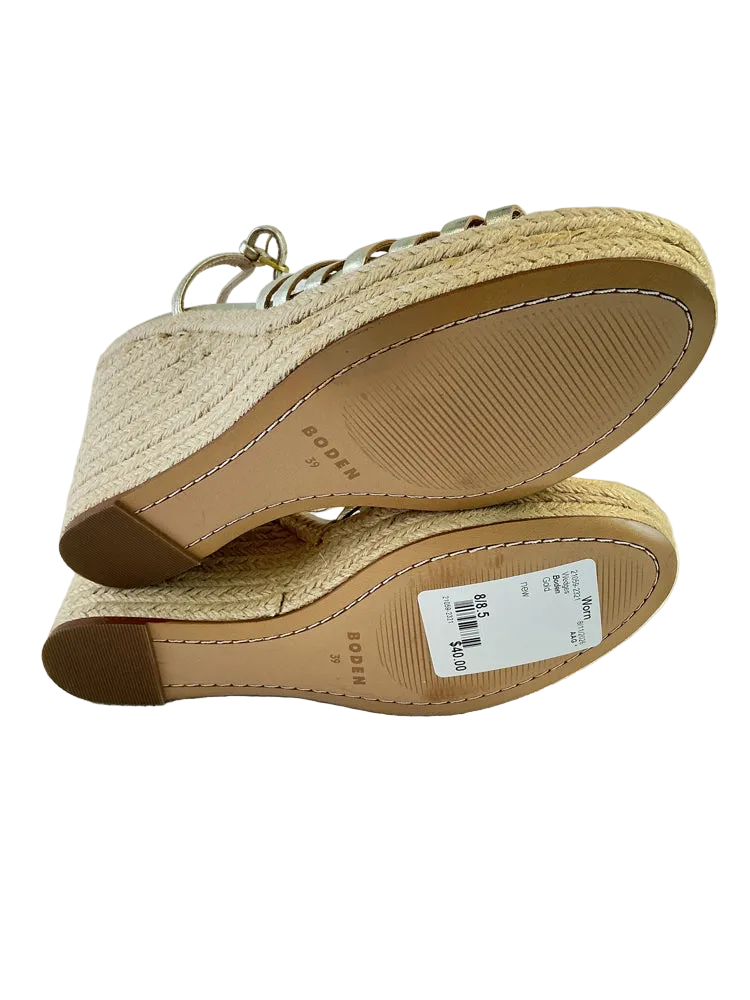 Boden Shoe Size 8/8.5 Gold Wedges