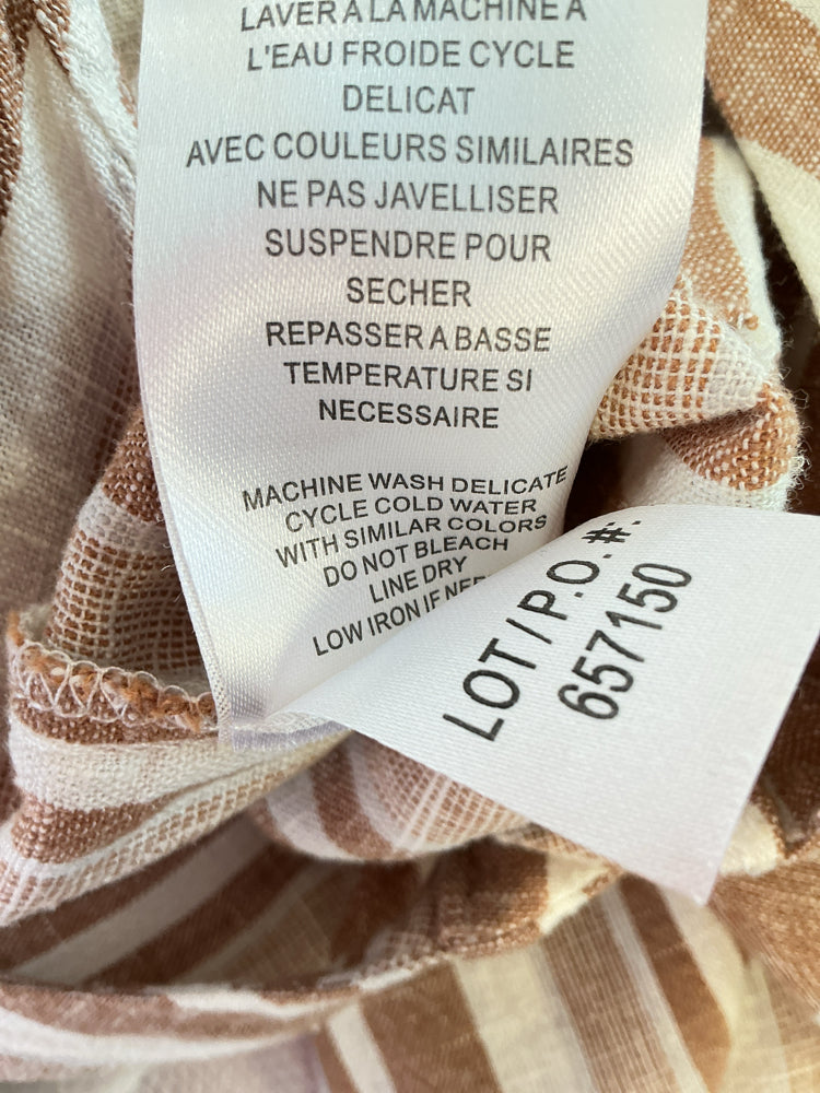 Tribal Jeans Size L White & Tan Dress