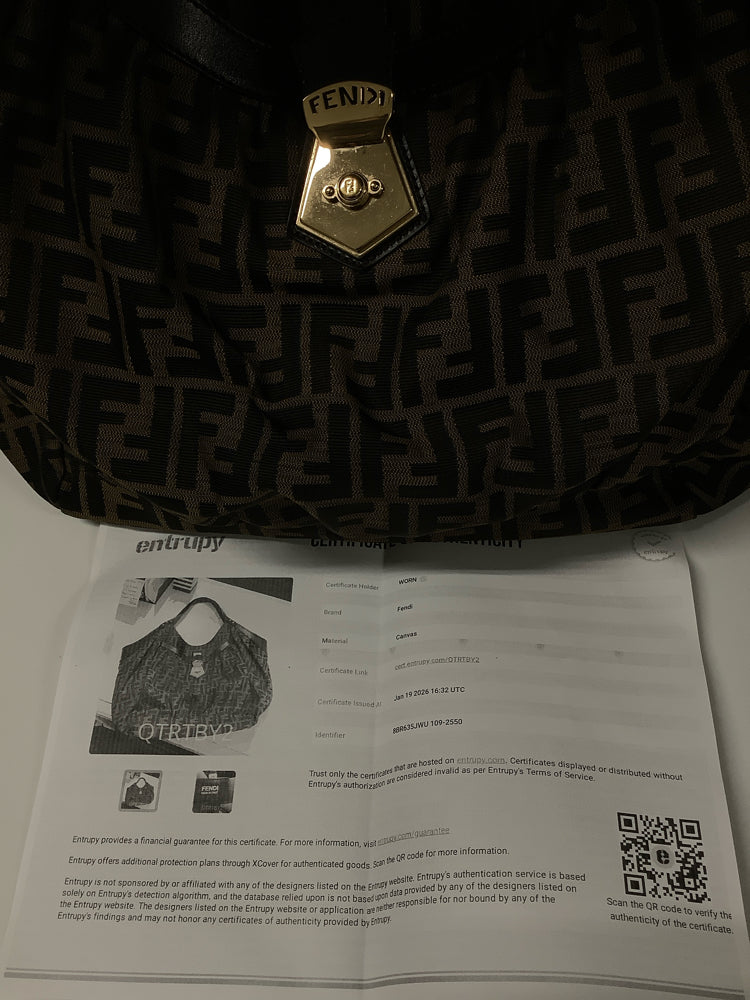 Fendi Brown & Tan Zucca Handbags