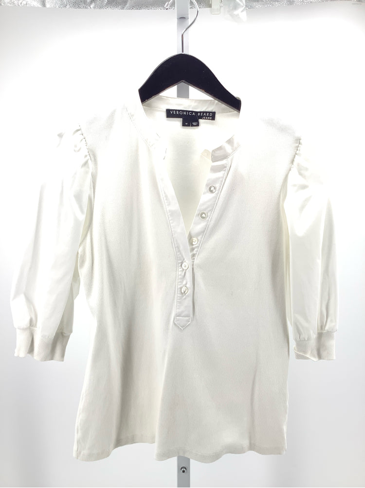 Veronica Beard Size M White Coralee Shirt