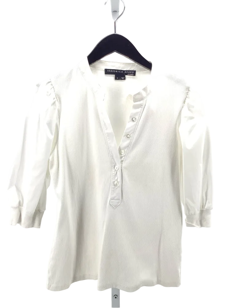 Veronica Beard Size M White Coralee Shirt