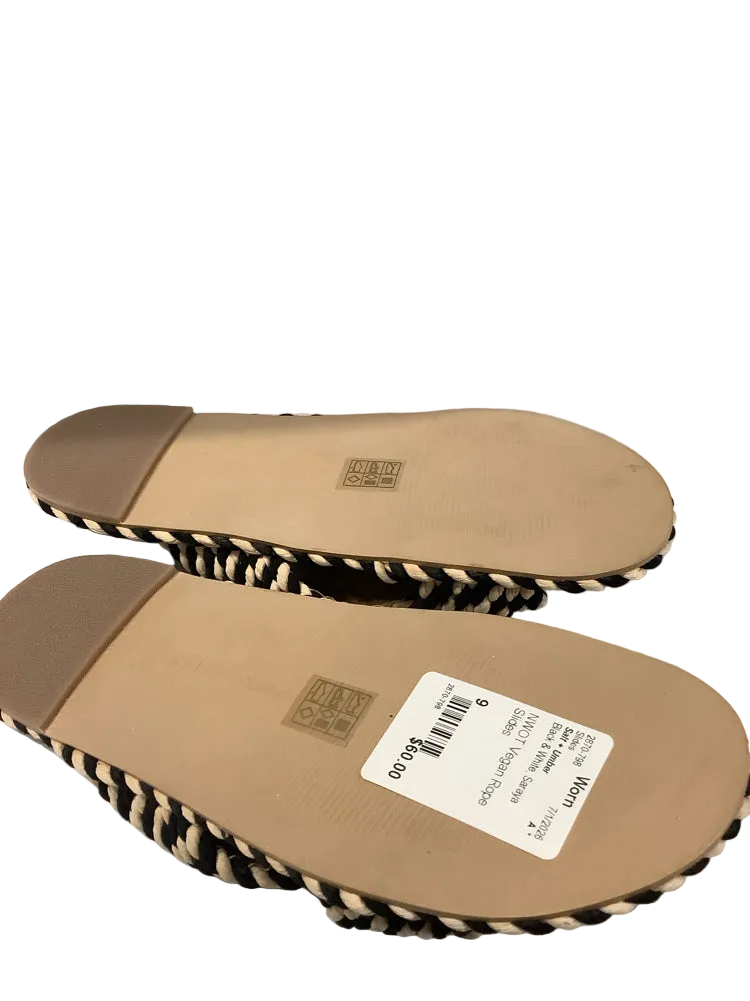 Salt + Umber Shoe Size 9 Black & White Saraya Slides
