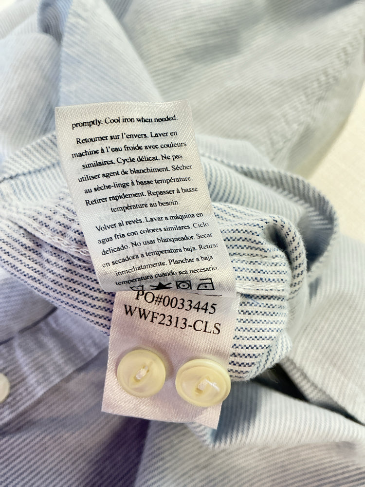 Faherty Size L Blue & White Shirt