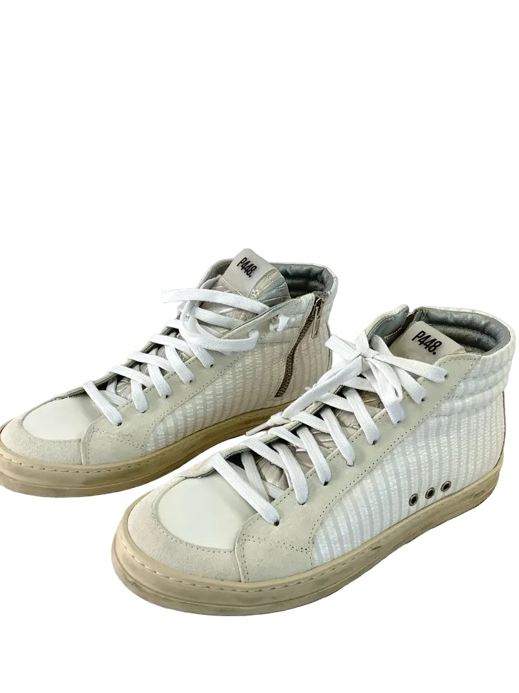 P448 Shoe Size 8 White Sneakers