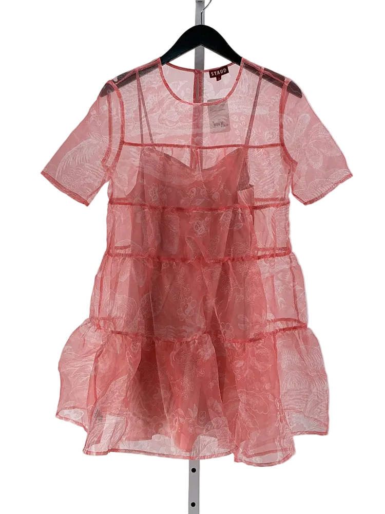 Staud Size S Pink & White Dress
