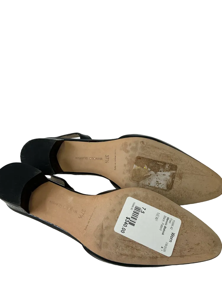 Manolo Blahnik Shoe Size 7.5 Black Flats
