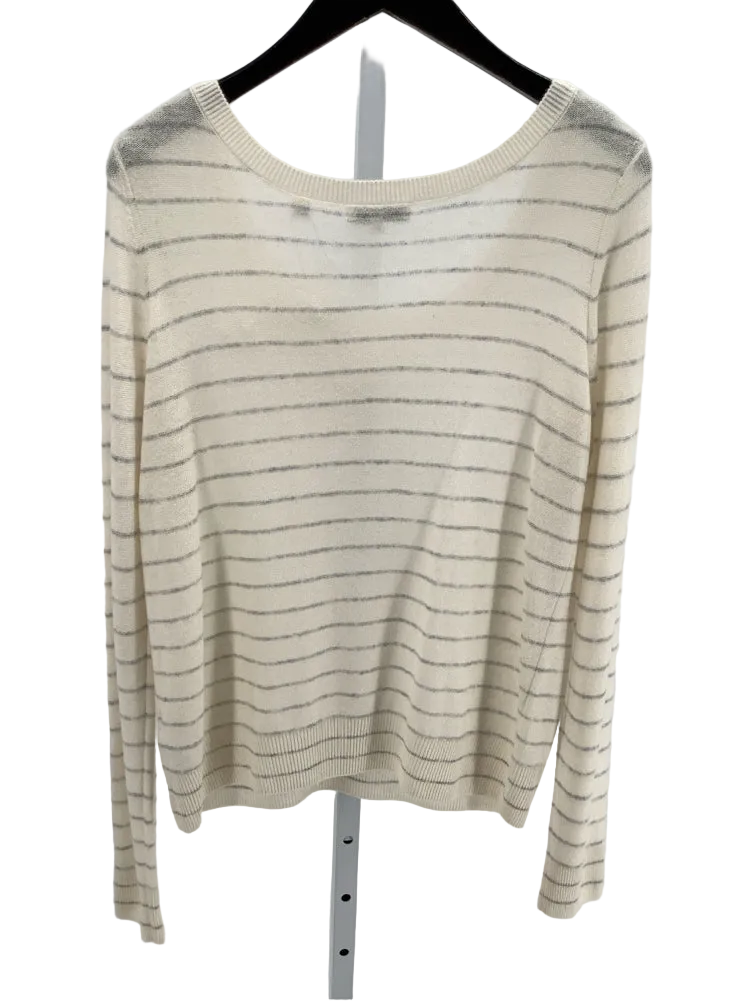 Vince Size L Cream & Gray Sweater