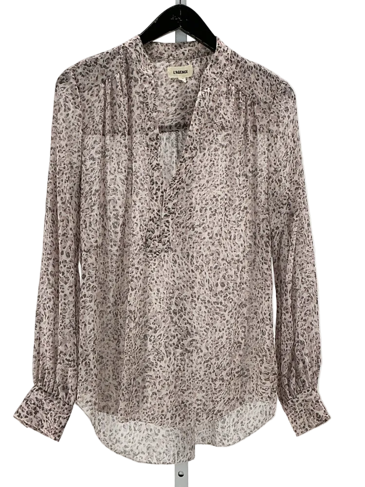 L'Agence Size M Gray & pink Shirt