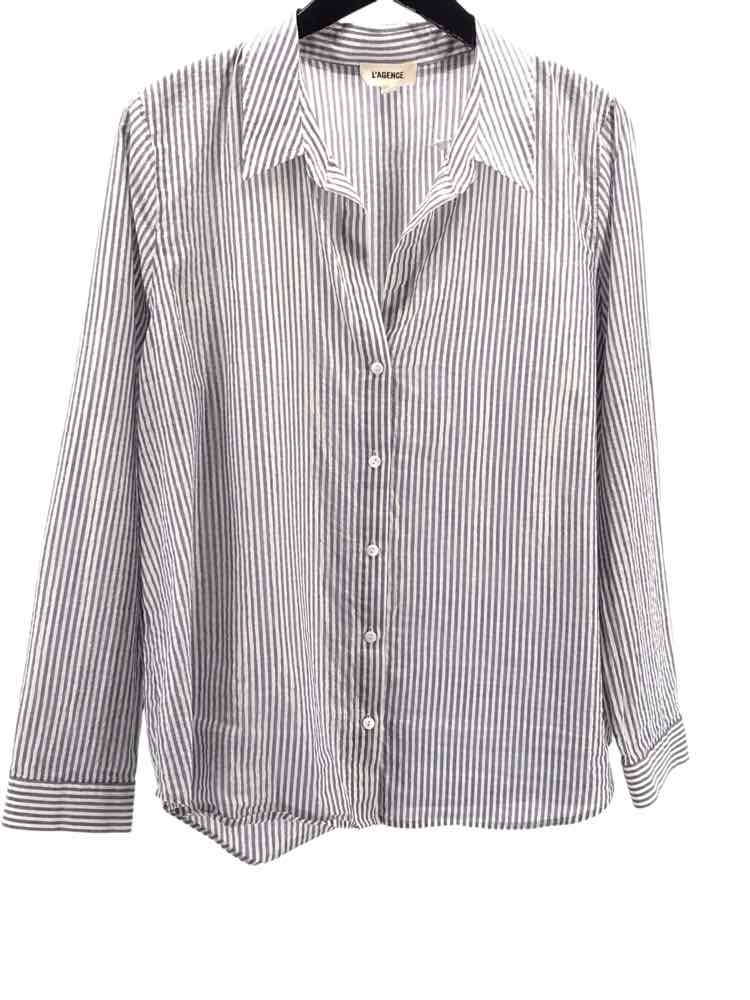 L'Agence Size XL Blue & White Shirt