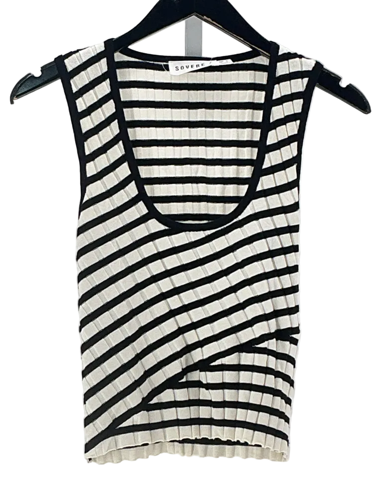 Sovere Size M Black & White Tank Top