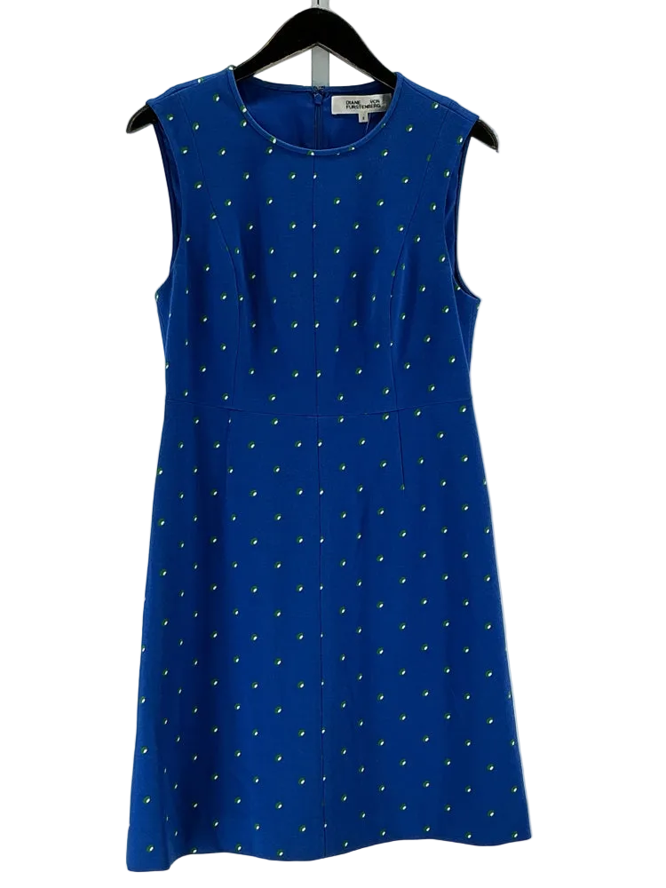 Diane VonFurstenberg Size 8 Blue Multi MADYSON Dress