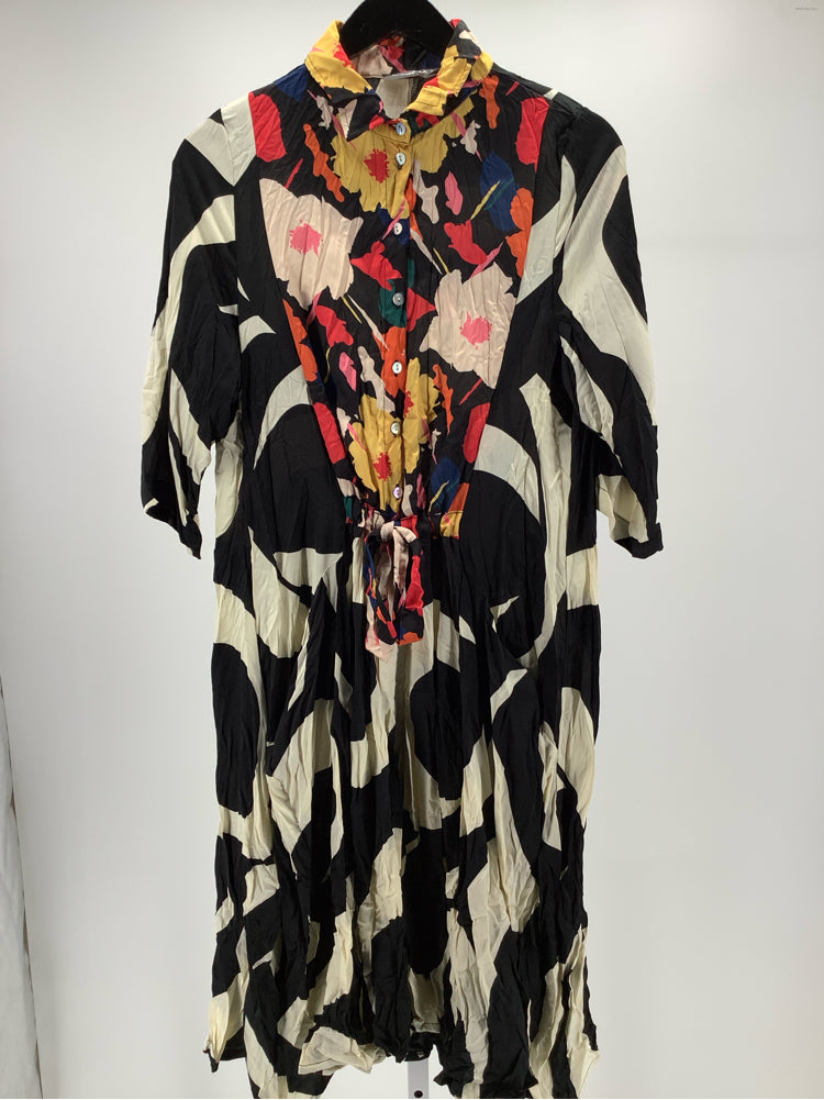 Alembika Size 8/10 Black multi Fatima Dress
