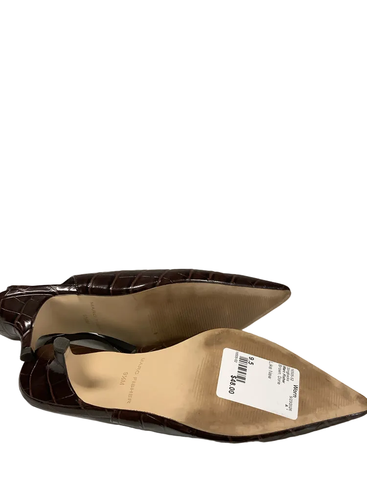 Marc Fisher Shoe Size 9.5 Brown Dorie Slingbacks
