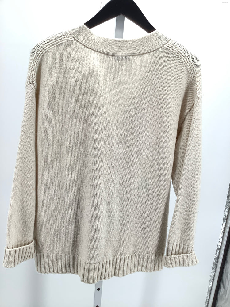 White + Warren Size M Cream Cardigan