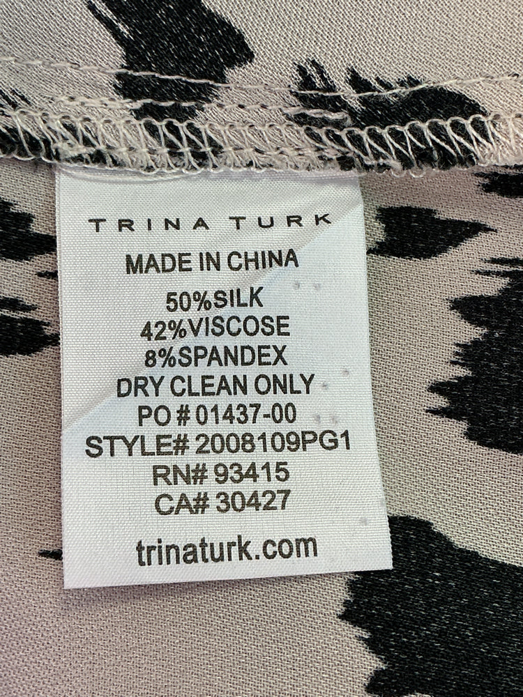 Trina Turk Size L Black & Cream Shirt