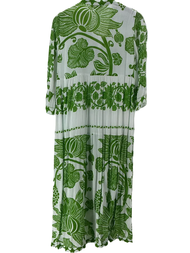 Derhy Size S Green & White Dress
