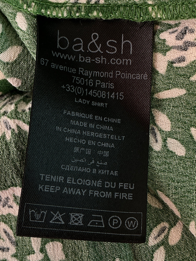 ba&sh Size 0 Green & White Shirt