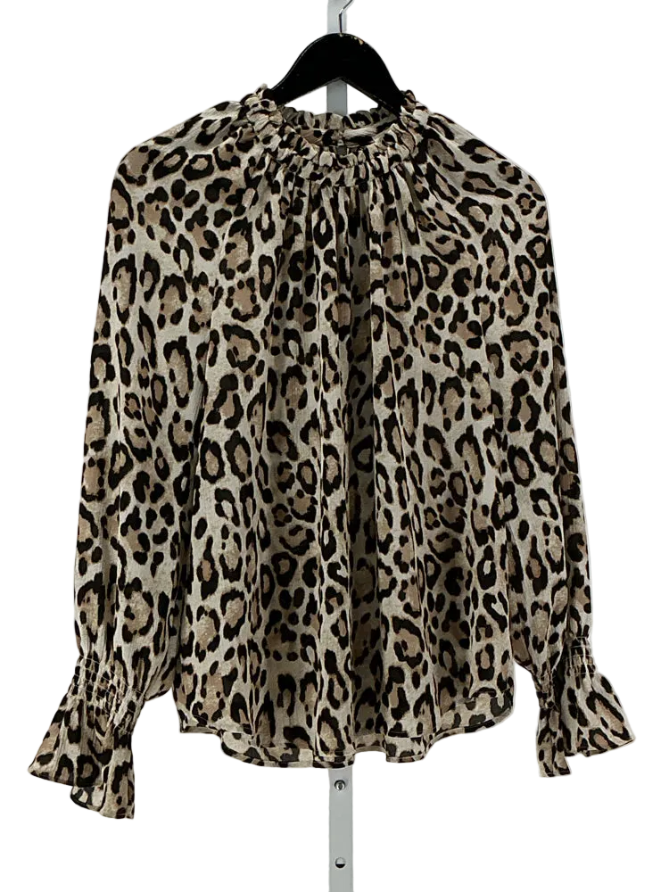 Loft Size M Tan Multi Shirt