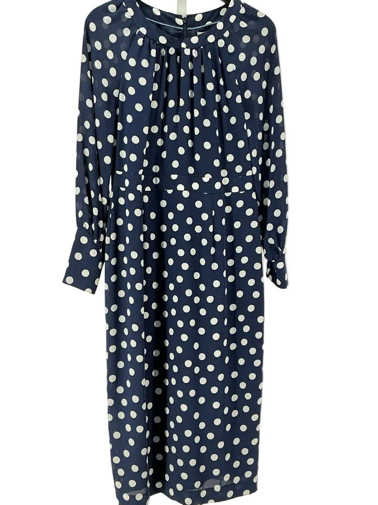 Boden Size 8L Navy & white Dress