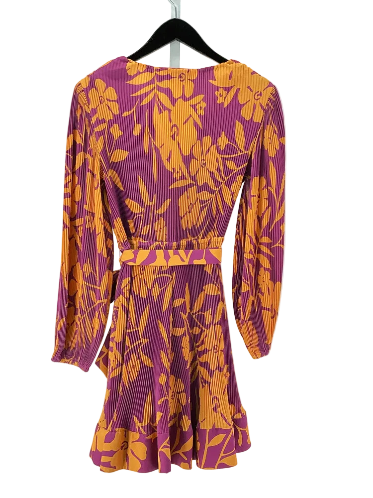 MILLY Size 4 Orange & Purple Dress