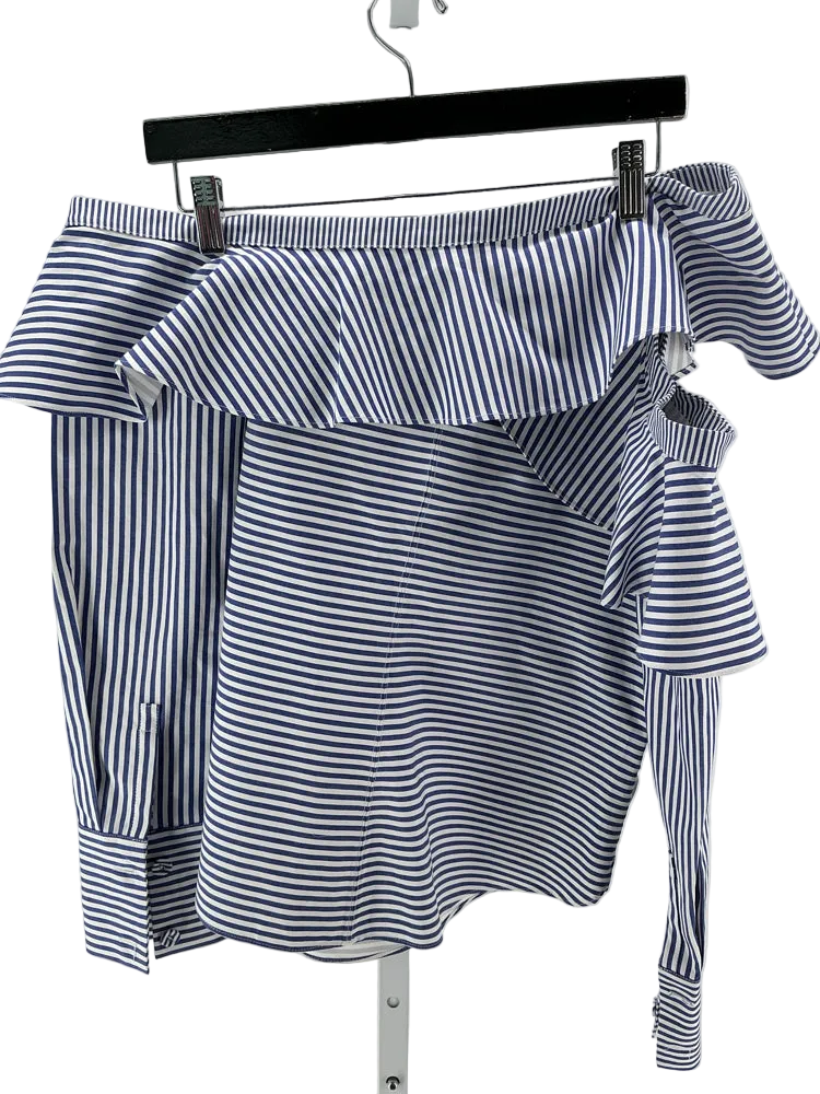 self portrait Size 8 Blue & White Shirt