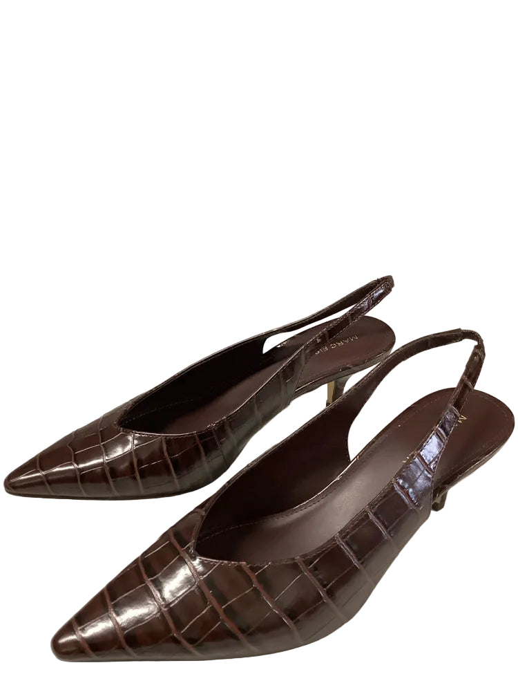 Marc Fisher Shoe Size 9.5 Brown Dorie Slingbacks