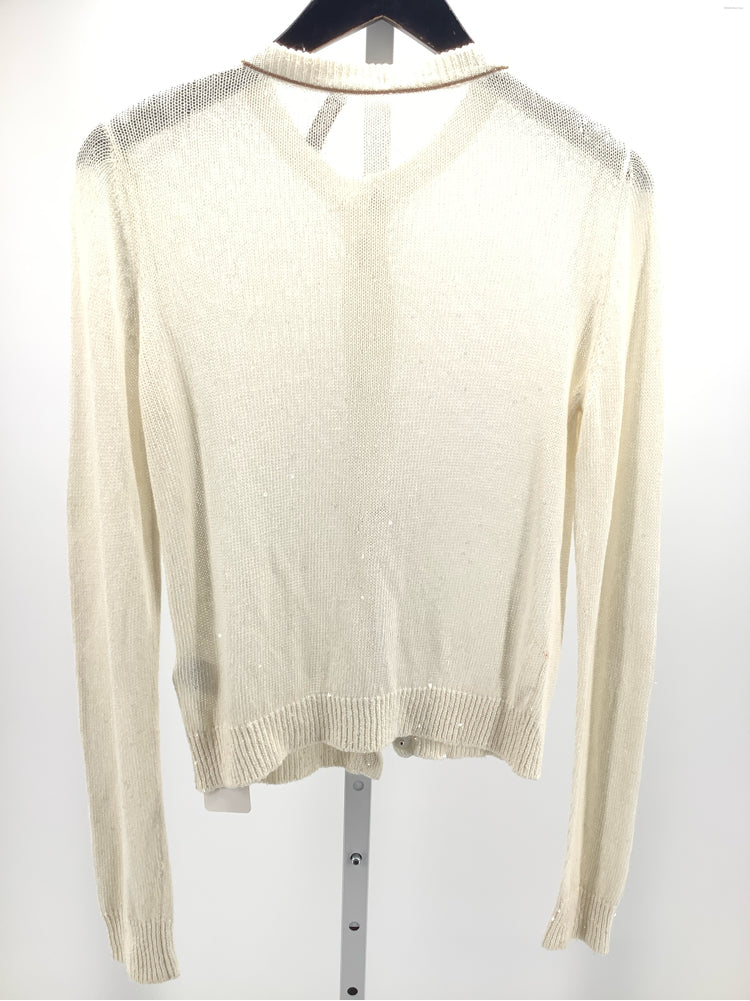 Brunello Cucinelli Size L White Cardigan