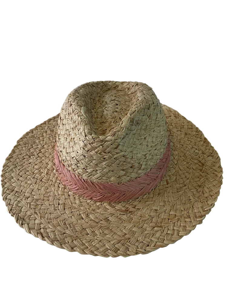 Hatattack Tan & Pink fedora Hat