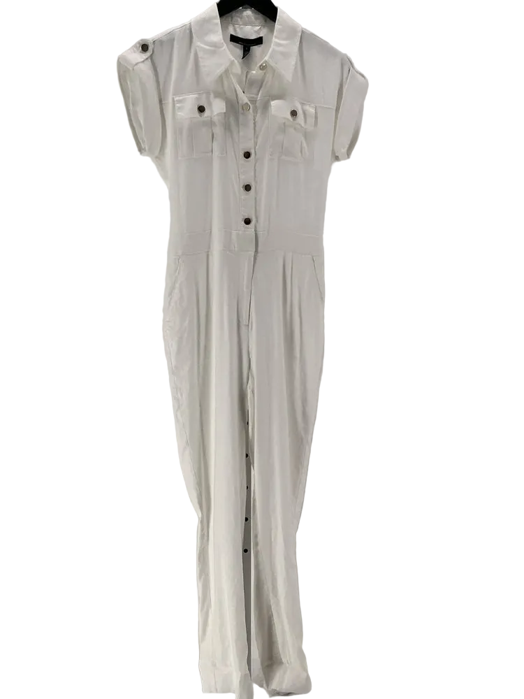 White House Black Market Size 4 White Jumpsuit