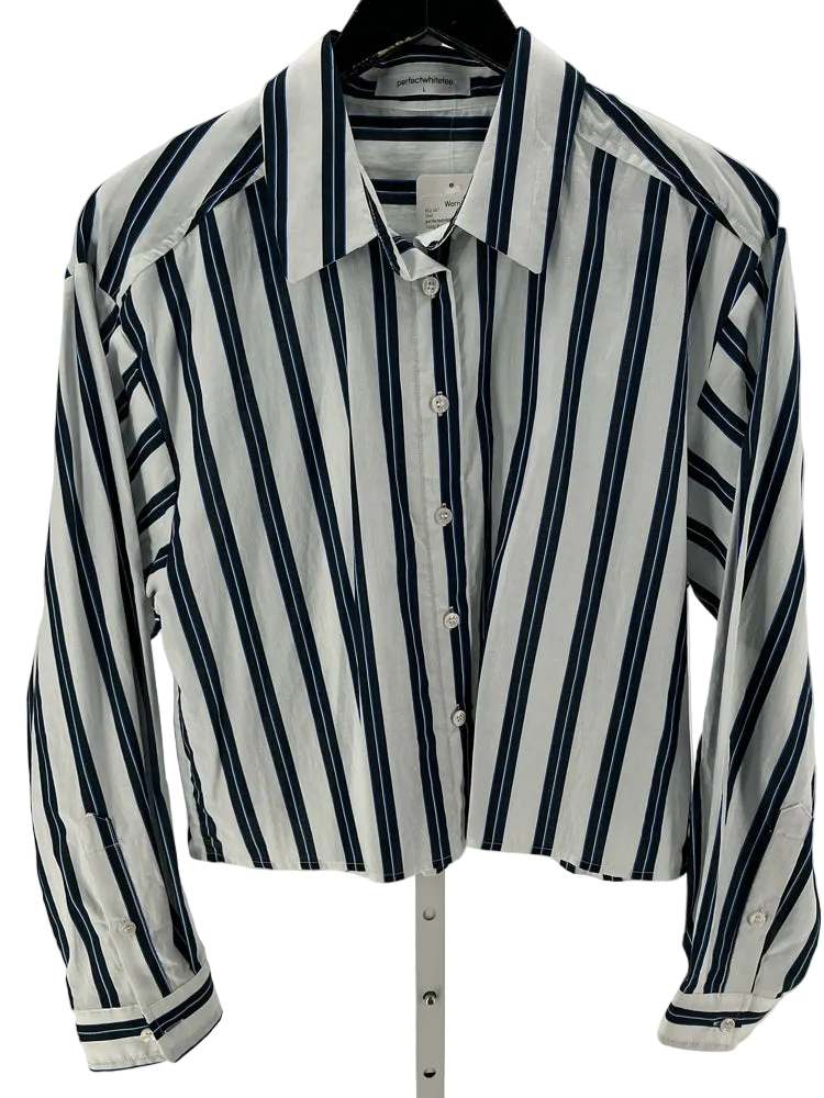 perfectwhitetee Size L Navy & white Shirt