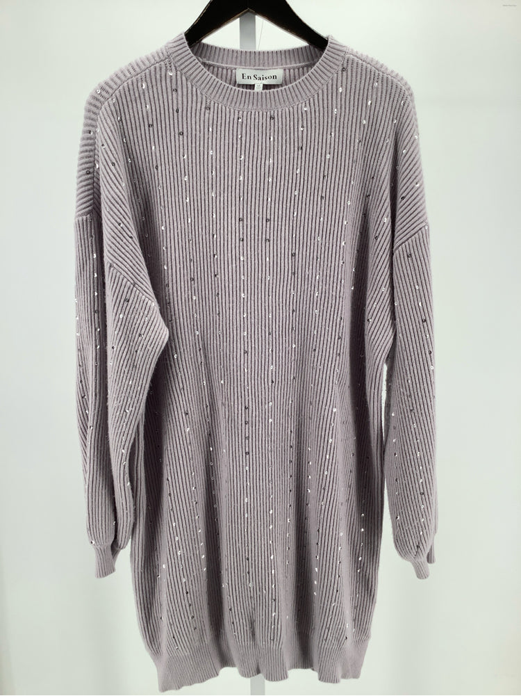 en saison Size M Gray & Silver Arabella Sweaterdress
